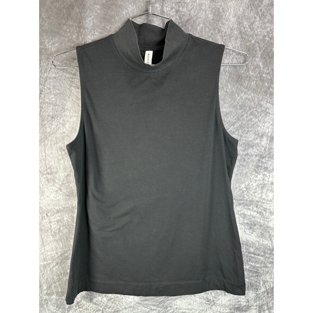 Athleta Mockneck Tank Top Womens Medium Black Renew Sleeveless Stretch 631853-02